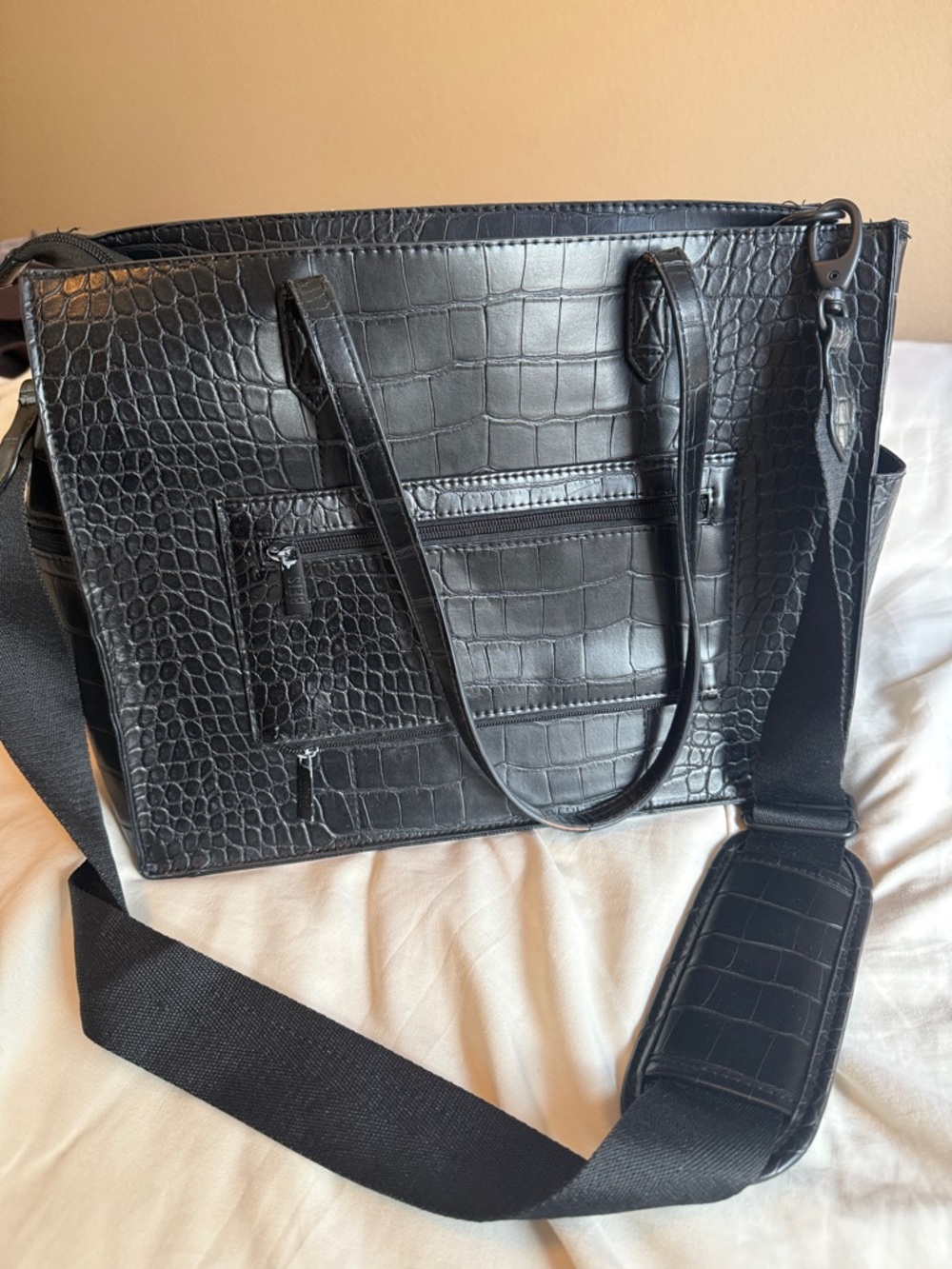 BEIS - Work Tote in Black Croc - Picture 5 of 10